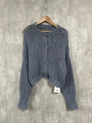 美品 CLASSICAL ELF クラシカルエルフ タグ付 前後2WAY メッシュ ニット カーディガン sizeL/青 ◆■ レディース