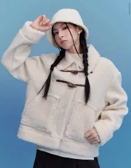 レディースボア ダッフルハーフコート