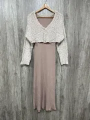 NICECLAUP ナイスクラップ マルチウェイ 前後2WAY ニットセット リブニット ワンピース sizeF/ピンク ■◇ レディース