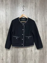 NOLLEY'S sophi ノーリーズ ブークレーカーデジャケット ノーカラー ジャケット size38/黒 ◆■ レディース