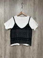 a day in the life アデイインザライフ ユナイテッドアローズ セットアイテム ビスチェ Tシャツ 白ｘ黒 ■◆ レディース