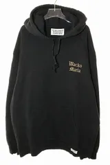 ワコマリア WACKO MARIA ワンポイント ロゴ フーディ XXL スウェット パーカー 刺繍 ブラック 【ブランド古着ベクトル】【中古】☆AA★250922