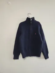 8-10歳/S POLO RALPH LAUREN ラムウール キッズ ジップアップ ニット カーディガン