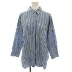 セオリーリュクス theory luxe ブラウス 38 青 長袖 ストライプ柄 /RE