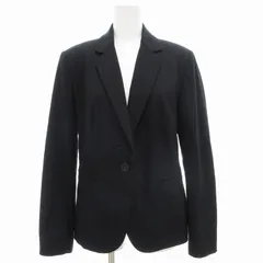 ザラ ZARA ジャケット ブレザー シングル 総裏地 センターベント 38 黒 ブラック /GV