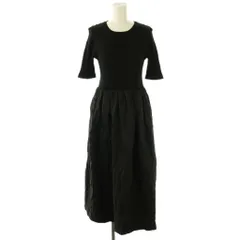 ミラオーウェン Mila Owen 24SS ジャカードスカートドッキング5分袖ニットワンピース 0 ブラック /DO ■OS