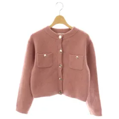 スナイデル SNIDEL 24AW フォックスファーニットジャケット クロップド F スモークピンク /CX ■OS