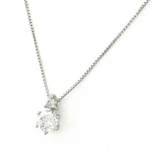 約40cm ダイヤモンド ネックレス プラチナ ペンダント メレダイヤ Pt900 Pt850 ダイヤモンド レディース 【中古】