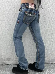 トゥルーレリジョン ジョイシューパーティー オールドスクール Y2K キッチ デニムパンツ 27インチ C08421