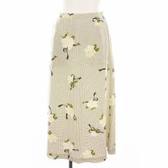 インゲボルグ INGEBORG フレアスカート ロング ドット 花柄 M 白 P022-FS07 /YM