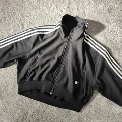 ADIDAS BLUE VERSION アディダス　ブルーバージョン BECKENBAUER TT　ベッケンバウアー  【サイズ】  M　ジャージ　トラックジャケット　ブルゾン　短丈　ブラック　黒　レディース　中古　古着