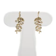 ヨンドシー 4℃ リーフ モチーフ ピアス K18イエローゴールド ダイヤモンド レディース【中古】【Aランク】