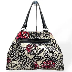 良品　COACH コーチ トートバッグ　肩掛け　花柄　ナイロン　レザー　レア