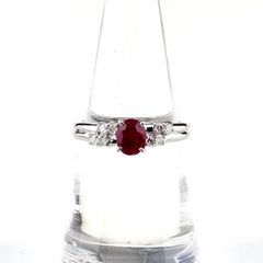ルビー0.72ct ダイヤモンド0.26ct Pt900 リング - メルカリ