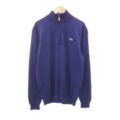 ラコステ LACOSTE ニット セーター ハーフジップ 長袖 ウール 4 M 紫 パープル /SY15 ■GY61