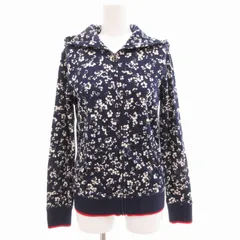 ポロ ラルフローレン POLO RALPH LAUREN ジップアップパーカー フーディー ジャケット 裏毛 花柄 XL 紺 ネイビー 白 ホワイト /GV