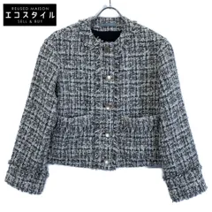 theory luxe セオリーリュクス 【美品/25年製】シルク混 ツイード ノーカラー 36