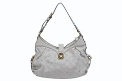 極美品 LOUIS VUITTON ルイヴィトン マヒナXS パンチング ショルダーバッグ M95661 ホワイト レザー ゴールド金具 中古 4b010746