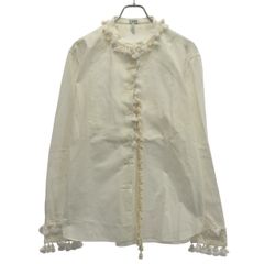 AD2009 コムデギャルソン ティアード フリルレース 長袖シャツ 白 S 