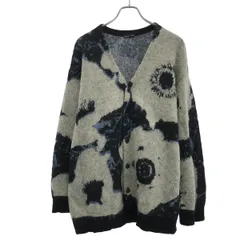LAD MUSICIAN ラッドミュージシャン 19AW MOHAIR KNIT CARDIGAN FLOWER フラワーモヘアニットカーディガン 2219-012 ホワイト ブラック 44