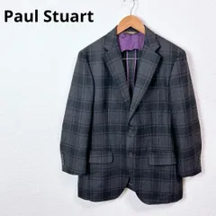 美品 Paul Stuart 2Bウールテーラードジャケット チェック 48