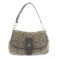 コーチ COACH ハンドバッグ ワンショルダー キャンバス レザー シグネチャー 総柄 ベージュ 茶色 ブラウン F17093 /XZ ■GY18