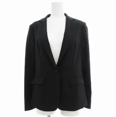 インディヴィ INDIVI テーラードジャケット シングル 1B 総裏地 ウール 38 M 黒 ブラック /OU