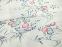 しつけ糸付き保管品】夏用 付け下げ 紗紬 単衣 正絹 身丈154裄62