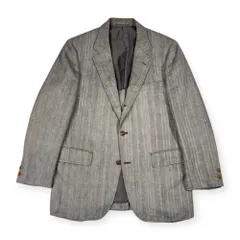 リネン混 J.PRESS ジェイプレス ヘリンボーン風 デザイン 段返3B 背抜き テーラードジャケット 94-80-175/グレー系 メンズ