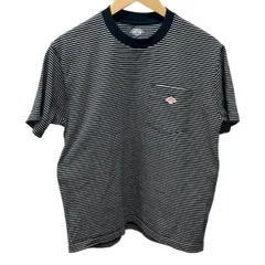 DANTON(ダントン) 半袖Tシャツ サイズM レディース美品  - ブルーグリーン×白 クルーネック/ボーダー