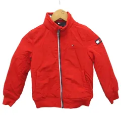 トミーヒルフィガー TOMMY HILFIGER 中綿ジャケット ブルゾン ジップアップ リブ 122cm 赤 レッド KB06094