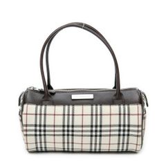 [Pre-owned] Burberry Small Bowling Bag in Beige/Brown Nova Check Canvas A