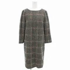 マッキントッシュフィロソフィー MACKINTOSH PHILOSOPHY ワンピース ウール チェック ひざ丈 長袖 38 グレー /FF