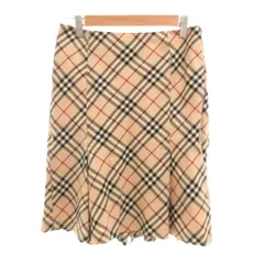 バーバリーブルーレーベル BURBERRY BLUE LABEL フレアスカート ノバチェック ひざ丈 36 ベージュ /JS ☆AA★