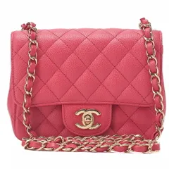 CHANEL  シャネル　キャビアスキン　ミニマトラッセ16cm  チェーンショルダー　ピンク　G金具　 ゴールド金具 レディース【中古】【送料無料】