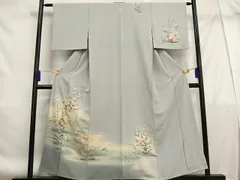 平和屋着物■訪問着　枝花文　暈し染め　金銀彩　正絹　逸品　AABF1132oa