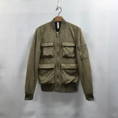 1041 ZARA MAN(ザラマン) カーキ スウェード Touch MA-1ジャケット / メンズ S / MA-1 ス