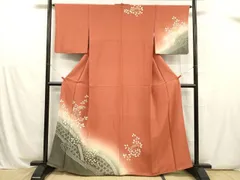 平和屋着物■訪問着　絞り　刺繍　地紙花唐草文　暈し染め　金彩　正絹　逸品　DABB3329cm
