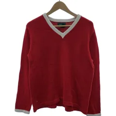 LAUREN RALPH LAUREN　セーター　長袖　ニット　トップス　Vネック　ミドルゲージ　無地　古着