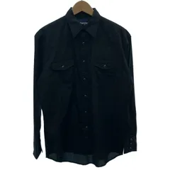 Wrangler　ウエスタンシャツ　プレーンシャツ　長袖　トップス　レギュラーカラー　胸ポケット　無地　スナップボタン　アメカジ　古着