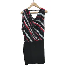 Pinky&Dianne(ピンキー&ダイアン) ワンピース サイズ36 S レディース美品  - 黒×ライトブルー×マルチ ノースリーブ/ひざ丈