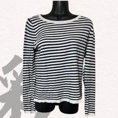 H&M　エイチアンドエム　ボーダー　長袖　Tシャツ　レディース　白黒　XSサイズ