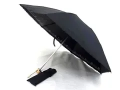 ■新品同様■ LANVIN ランバン  3段折り 折りたたみ傘 折り畳み傘 高級傘 アンブレラ レディース ブラック系 DI5995