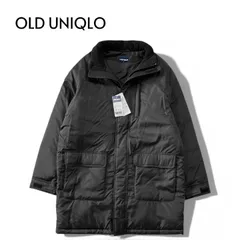 未使用品 UNIQLO オールドユニクロ エアテックコート 中綿ジャケット 軽量 保温 撥水 無地 紺タグ L 黒 ブラック ★M215