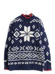 【お得なクーポン配布中!】 90s ポロスポーツ ラルフローレン ウール アルパカ ニット セーター レディース S オールド ポロ ノルディック バーズアイ 総柄 ハイネック