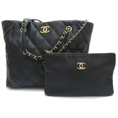 【栄】シャネル チェーントート トートバッグ マトラッセ AS3818 ランダムシリアル キャビアスキン ゴールド金具