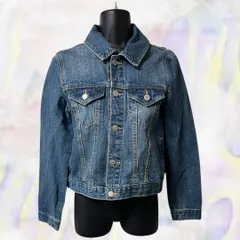 INGNI　イング　デニムジャケット　ダークブルー　レディース　ショート丈　ストーンウォッシュ　きれいめ　細見え　Mサイズ
