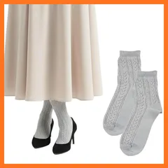 【新品】 [フクスケ] ソックス FUN キレイ見え ニット風 クルー丈ソックス 2足組 つま先かかと補強 福助 レディース 3162Q38M グレー 0