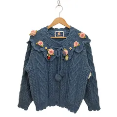 ピンクハウス PINK HOUSE Berry Roseモチーフ付きヨーク編みニットカーディガン レディース 表記無 