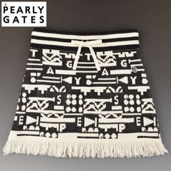 サイズ：1・M・新品】パーリーゲイツ 幾何学模様 フリンジスカート